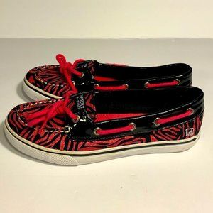 Sperry Top-Sider Shoes Girls Size 3 M pink glitter and black patent Boat School